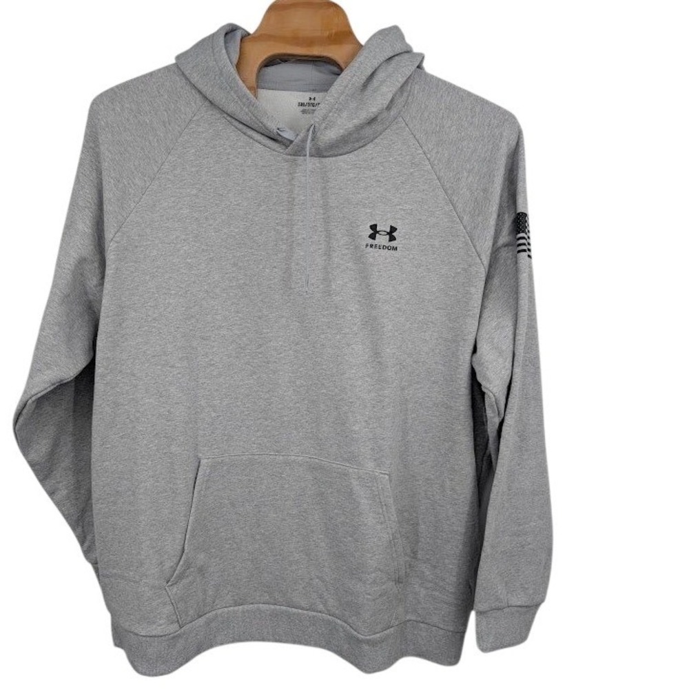 Under Armour Freedom Fleece Hoodie‎ American Flag Gray Men's 5XL NWT